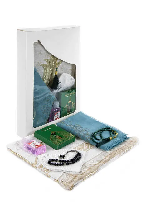 IQRAH Father 'S Day Custom Luxury Prayer Rug Set Religious Gift-Window Boxed Gift-Lalelei Prayer Rug