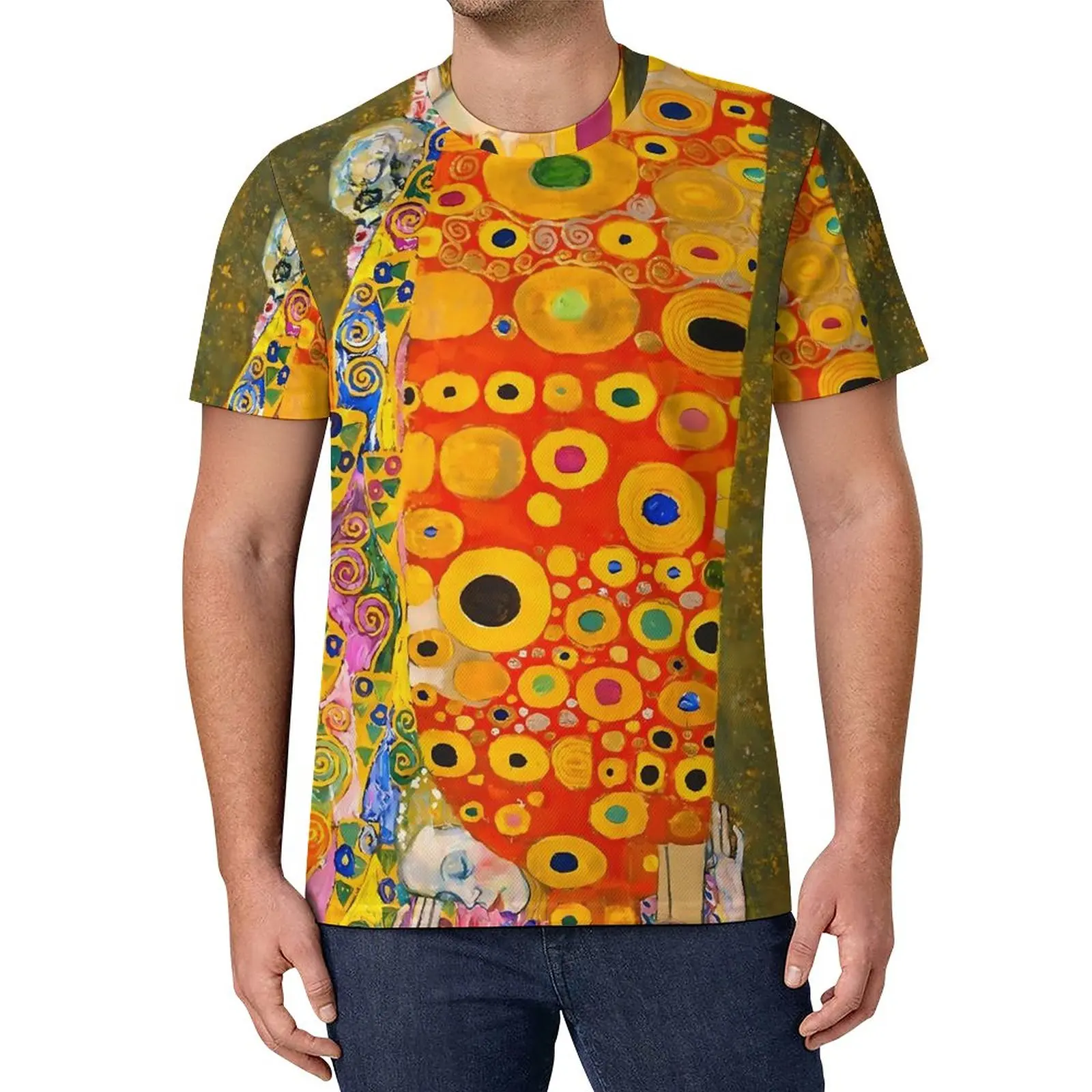 

Gustav Klimt Hope T Shirt Abstract Art Awesome T-Shirts O Neck Vintage Tee Shirt Summer Man Pattern Tees Plus Size 5XL 6XL