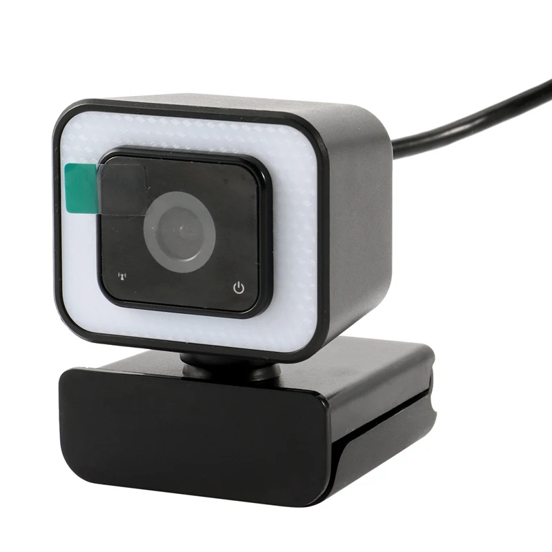 

Webcam With Microphone,2K Web Camera With Light, Fixed-Focus, Auto Light Correction, For Video Conferencing, Teaching