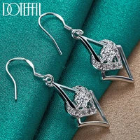 doteffil 925 sterling silver heart aaa zircon drop earring for women wedding engagement party fashion charm jewelry