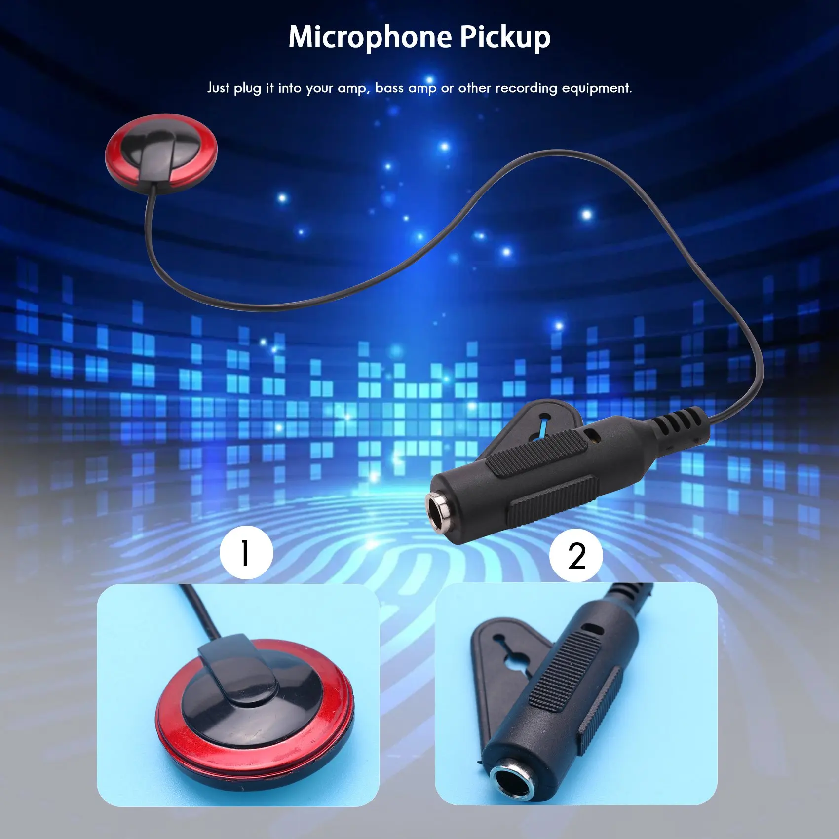 2 шт. пьезоконтактный микрофонный звукосниматель для гитары скрипки банджо