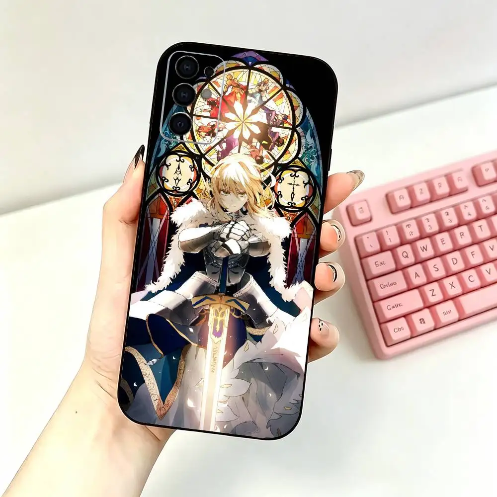 Фото Мягкий черный чехол для телефона Anime F-Fate R-Rin Saber для Samsung S26,25,24,21,22,21,20,10,9,8,7,6Ultra,Plus,Fe, Lite №2