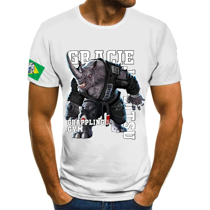 Футболка для бразильского джиу-джитсу с рисунком животных из аниме Рино графика