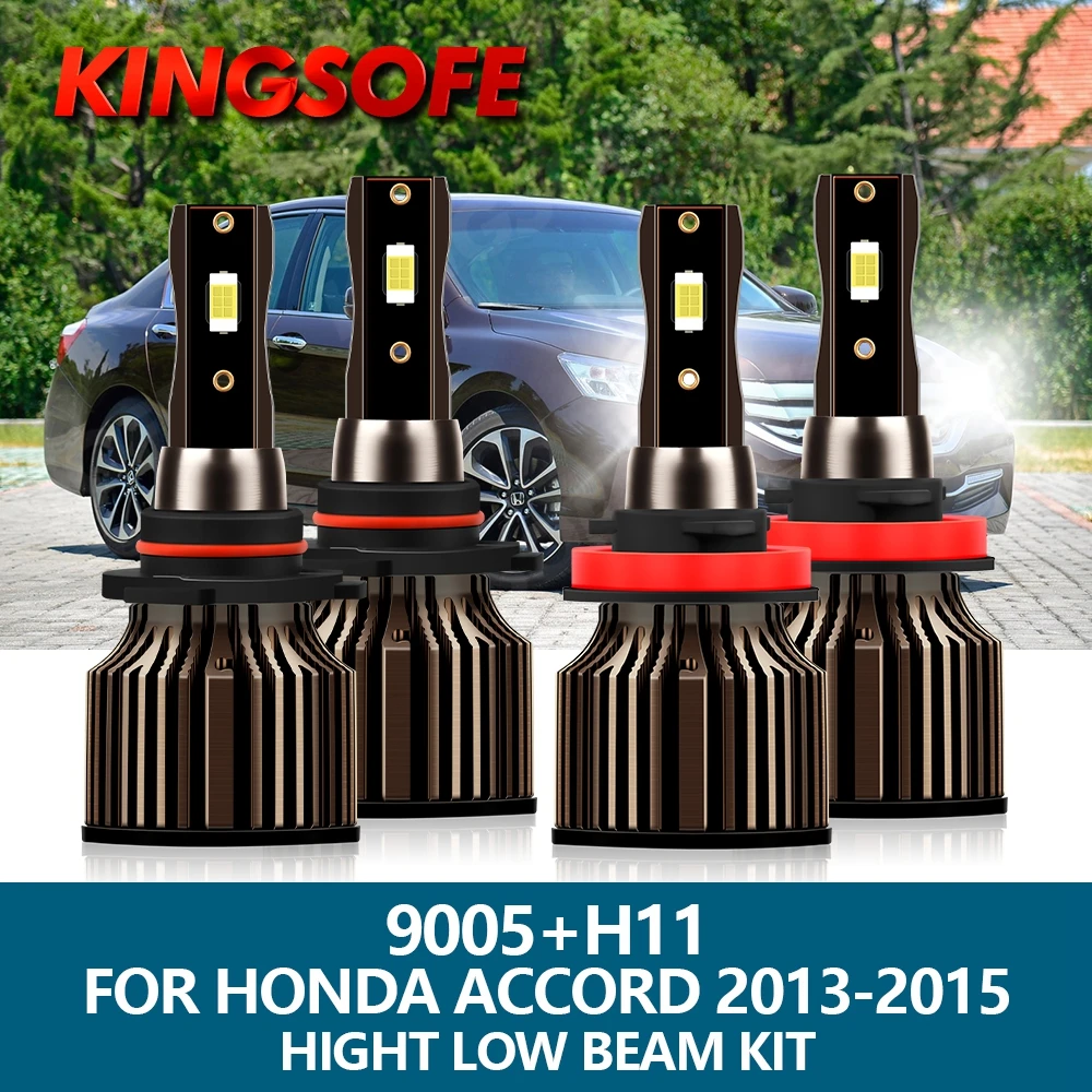 

KINGSOFE 4Pcs Auto Lamp LED 9005 Bulbs H11 Car Headlight 3570 CSP Chips For Honda Accord 2013 2014 2015