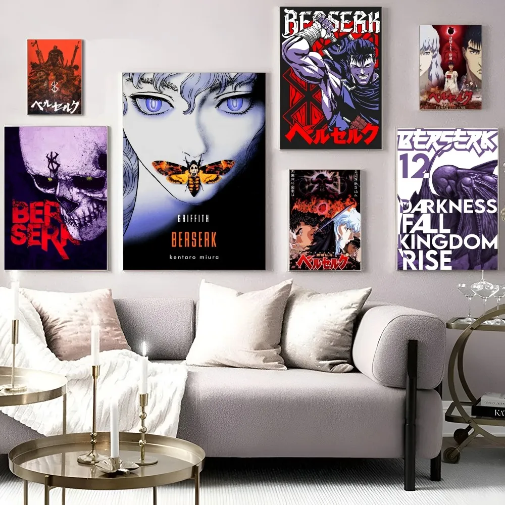 Kentaro Miura Berserk Anime Posters Sticky Whitepaper Prints Artwork Kawaii Room Decor