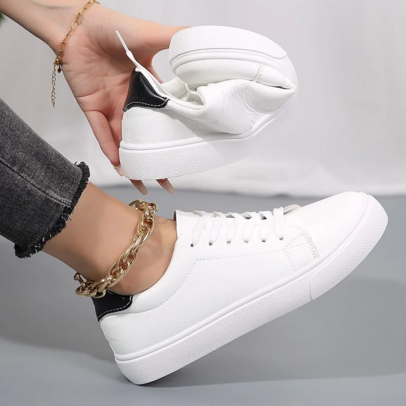 Кроссовки мужские из ПУ кожи повседневная Легкая спортивная обувь дышащие