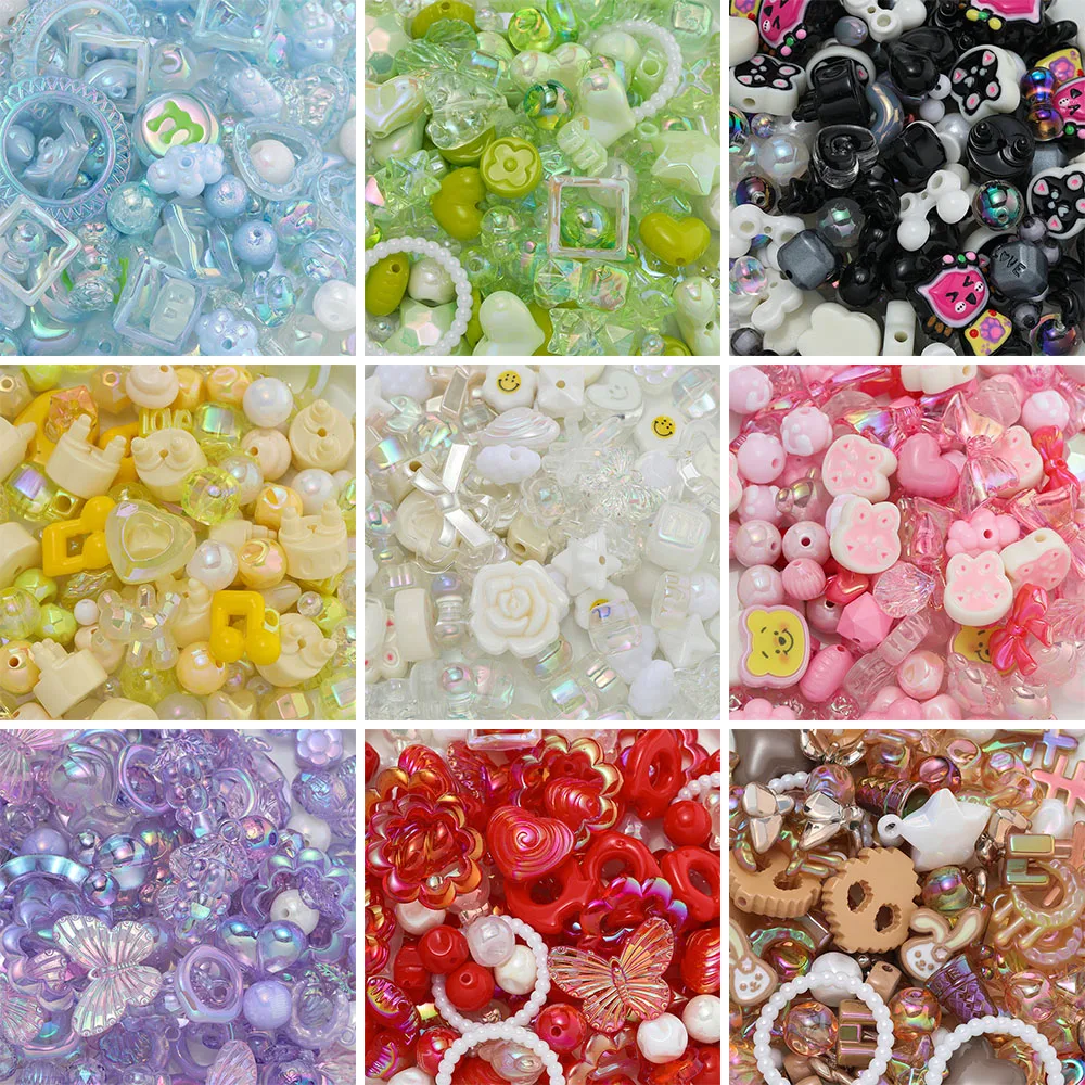 20 г/50 г/лот акриловые смешанные бусины красочные свободные бусины-разделители