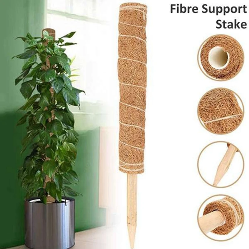 

6Pcs Extended Coir Moss Totem Pole, Coco Coir Poles Coconut Fibre Support Stake, Plant Support Pole