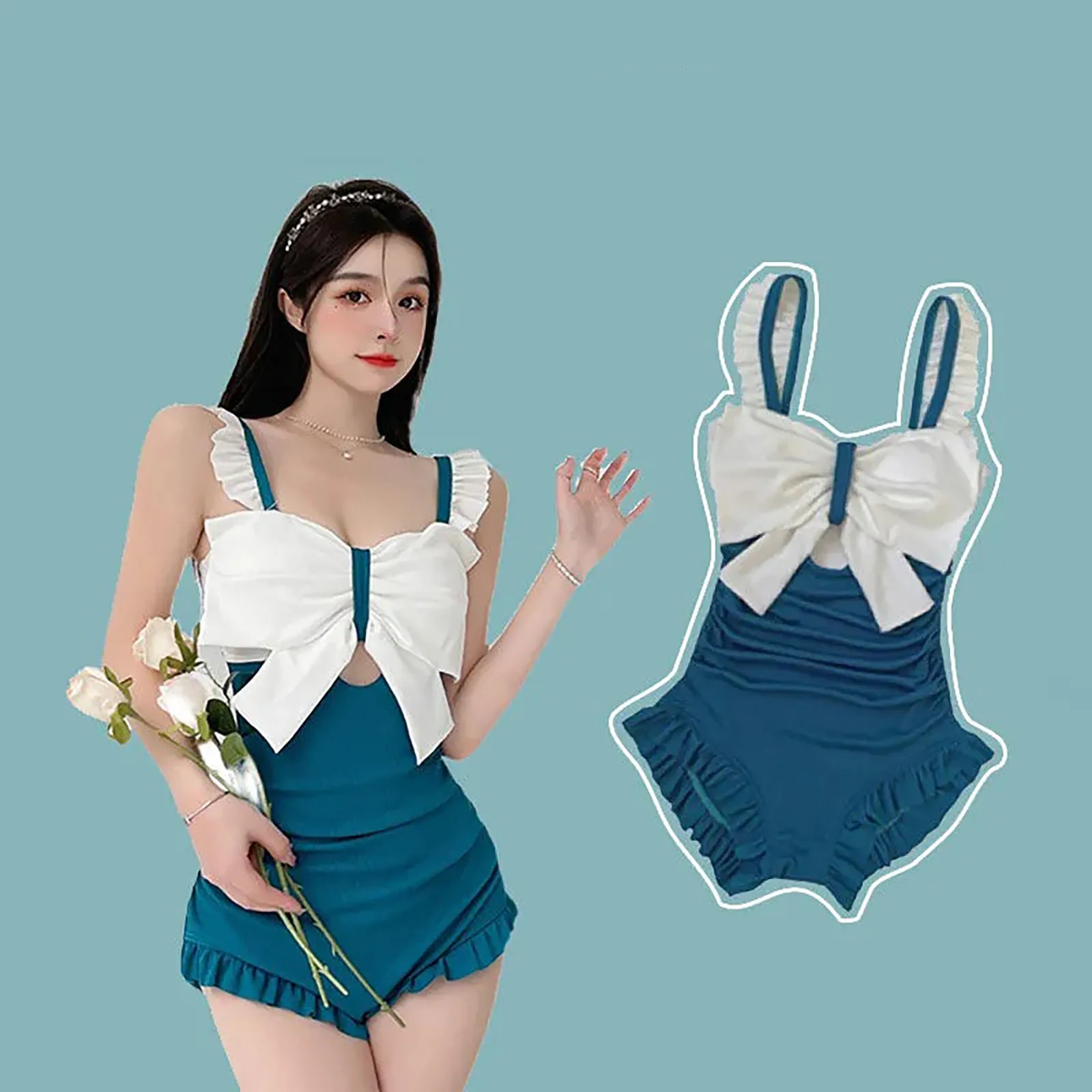 

Женский купальник, летний консервативный купальник с оборками и завышенной талией, привлекательный небольшой неувядающий купальник, женский купальник, бикини