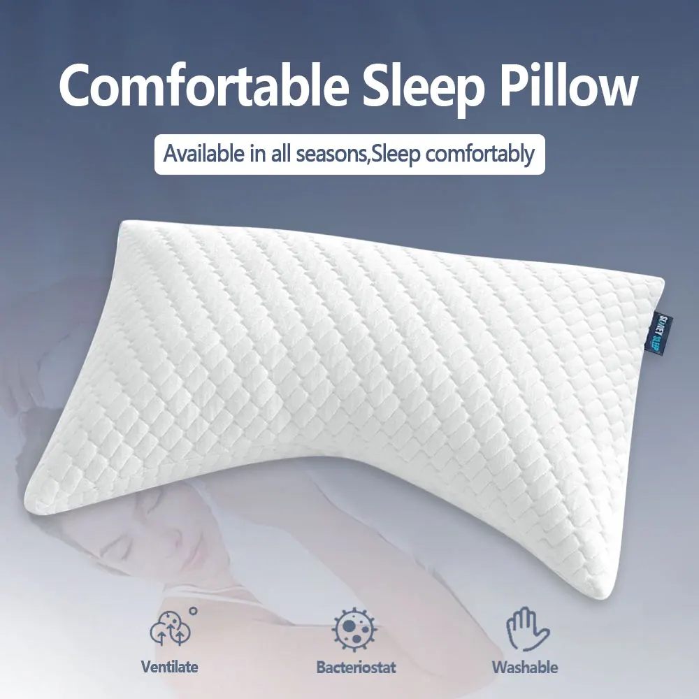 

For Pain Side Shredded Adjustable Foam Sleeping Removable Pillow Relief Sleeper Cover Bed Washable Pillows Pillows Neck Memory
