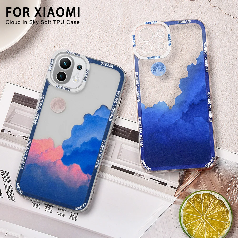 Прозрачный мягкий чехол из ТПУ для телефона Redmi Note 10 9 8 Pro 9A 9T 11 Cloud in Sky Xiaomi Mi Lite Ultra
