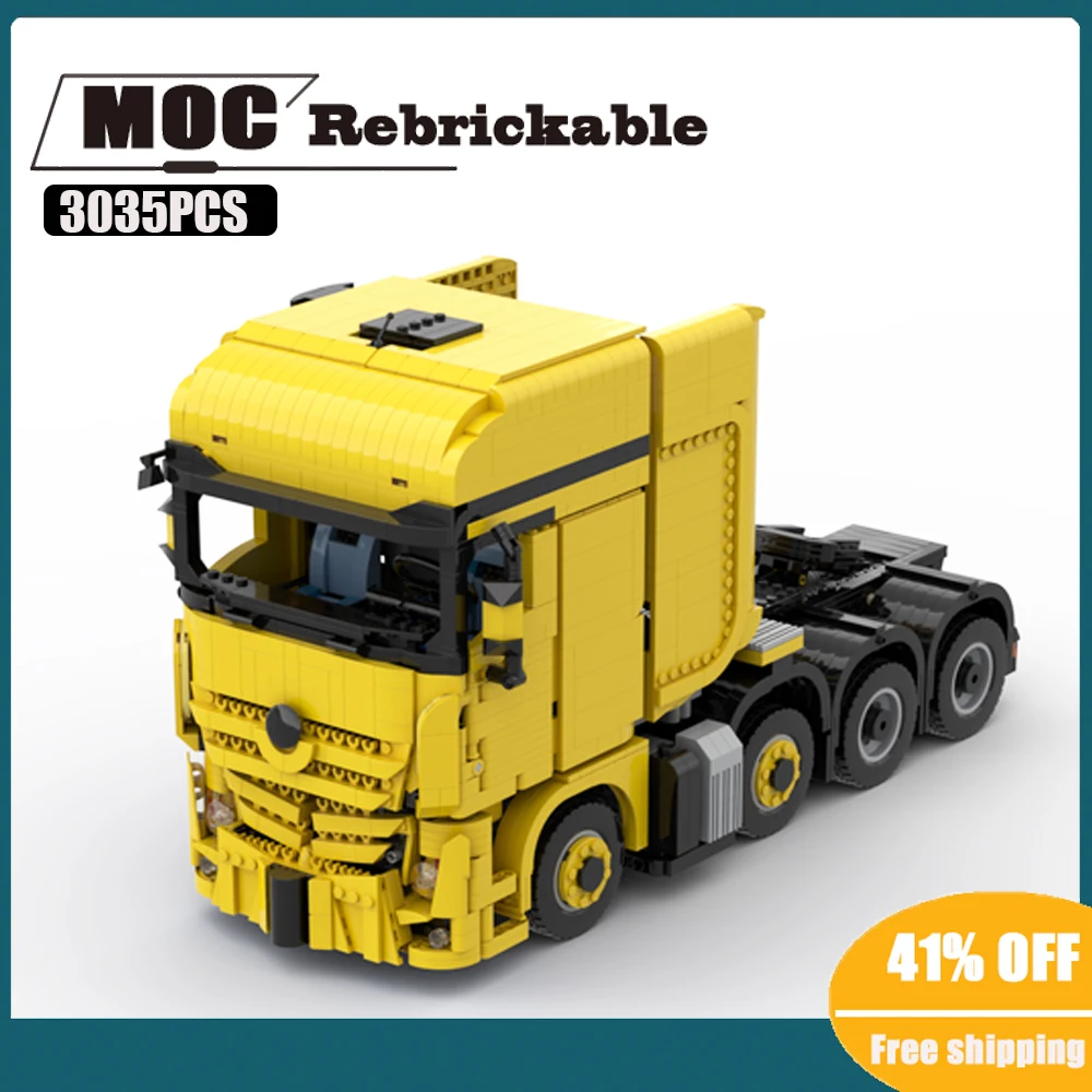 

MOC actros SLT 8X4 Engineering Container Tractor Trailer Tower Head RC Dump Truck technology DIY ChildrenToy ChristmasBlocksGift