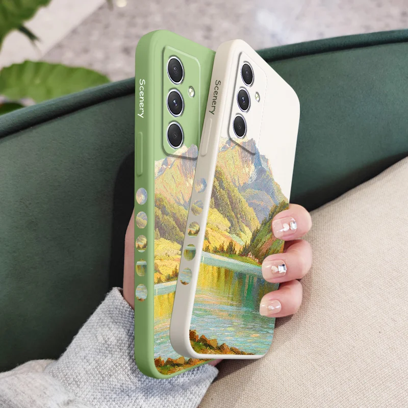 Чехол Glass Lake для Samsung A56 A36 A26 A16 A06 A54 A34 A24 A14 A04 A04E A73 A53 A33 A23 A13 A03 A72 A52 A52S A32 A22 A12 4G 5G