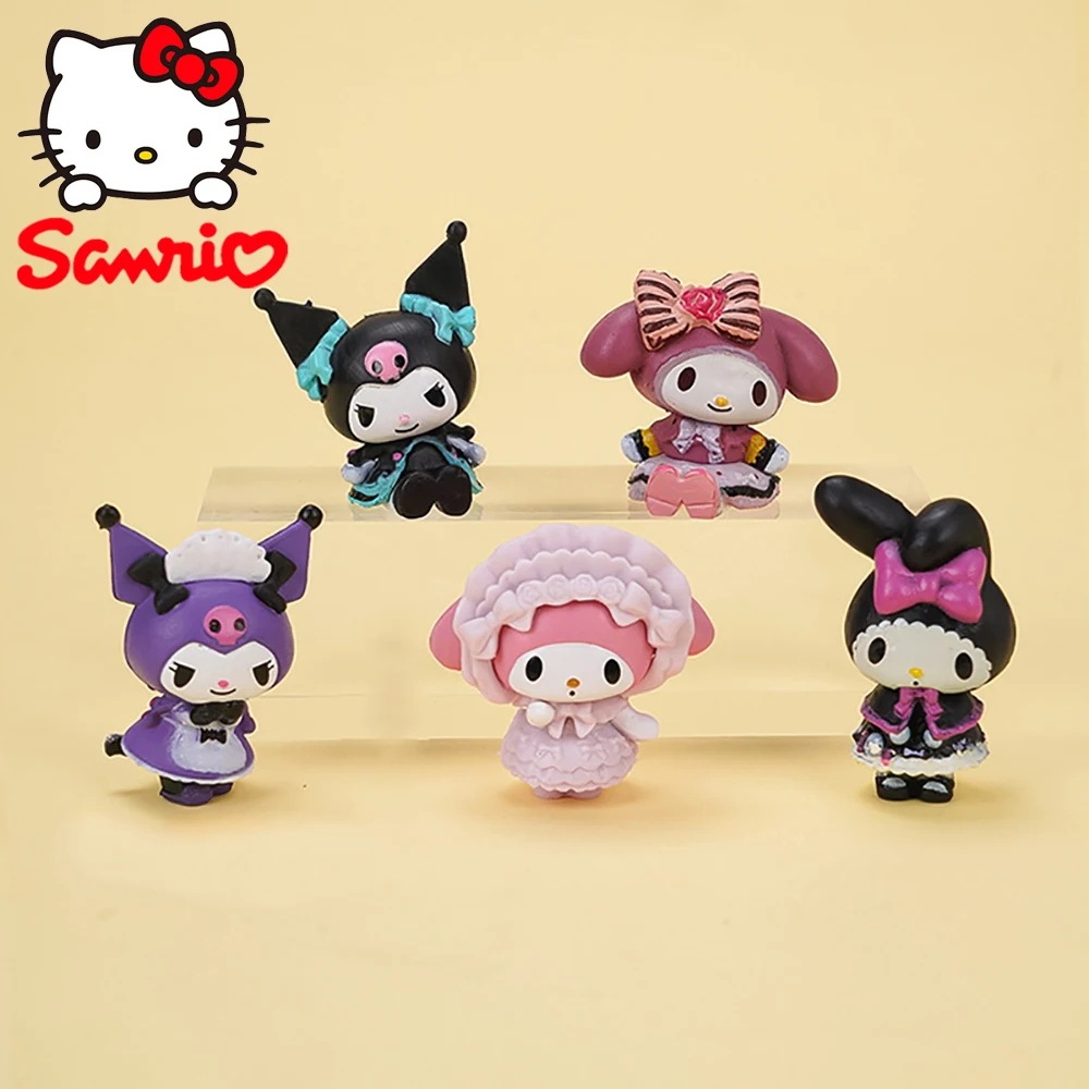 

Фигурка Hello Kitty 4 см, аниме Мой Sanrio Melody Kawaii Kuromi, экшн-коллекция, набор из 5 материалов из ПВХ, подарки для детей