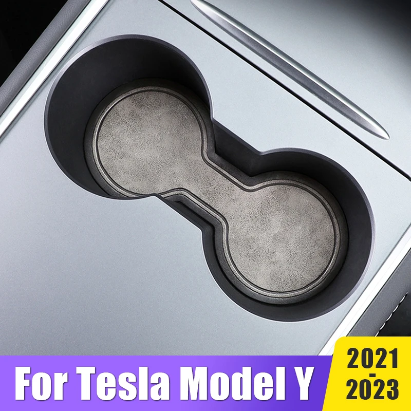 

Leather Rubber Gate Slot Mats Cup Pad Storage Box Anti-Slip Mat Sticker For Tesla Model Y ModelY 2021 2022 2023 Car Accessories