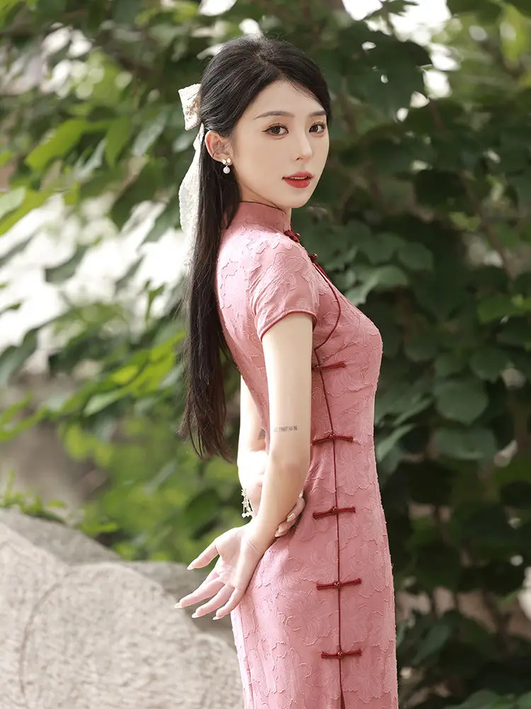 Модифицированный Чонсам для молодых девушек элегантная летняя повседневная