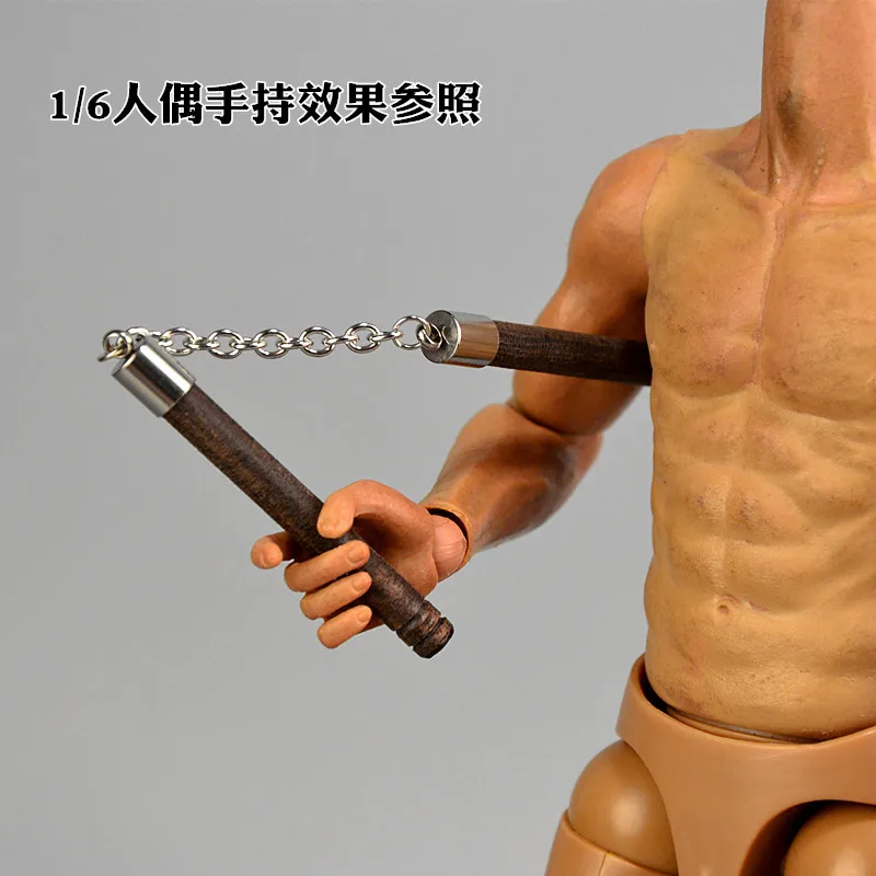 

1/6 Soldier Weapon Accessories Wooden Nunchaku Model Bruce Lee fit 12"shf Figmas Doll Props