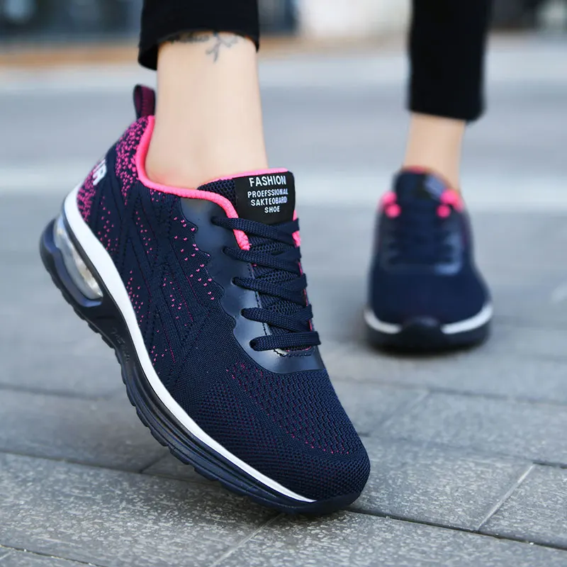 Women Running Shoes Fashion Casual Sneakers Mesh Lace Up Women Tennis Shoes Breathable Women Gym Jogging Shoes Zapatillas Mujer