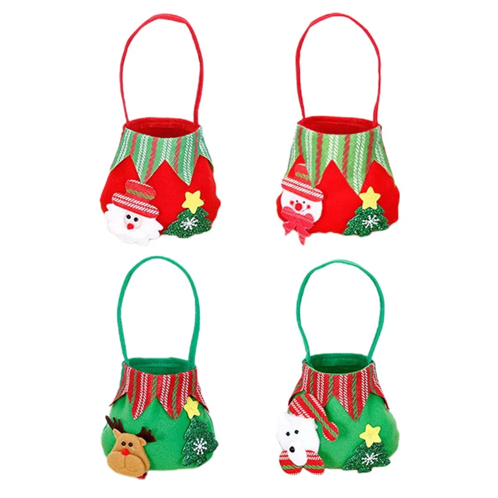 

Bag Christmas Gift Bags Xmas Candy Party Treat Pouches Storage Wrapping Pouch Tote Reusable Holder Favors Packing Apple Holiday