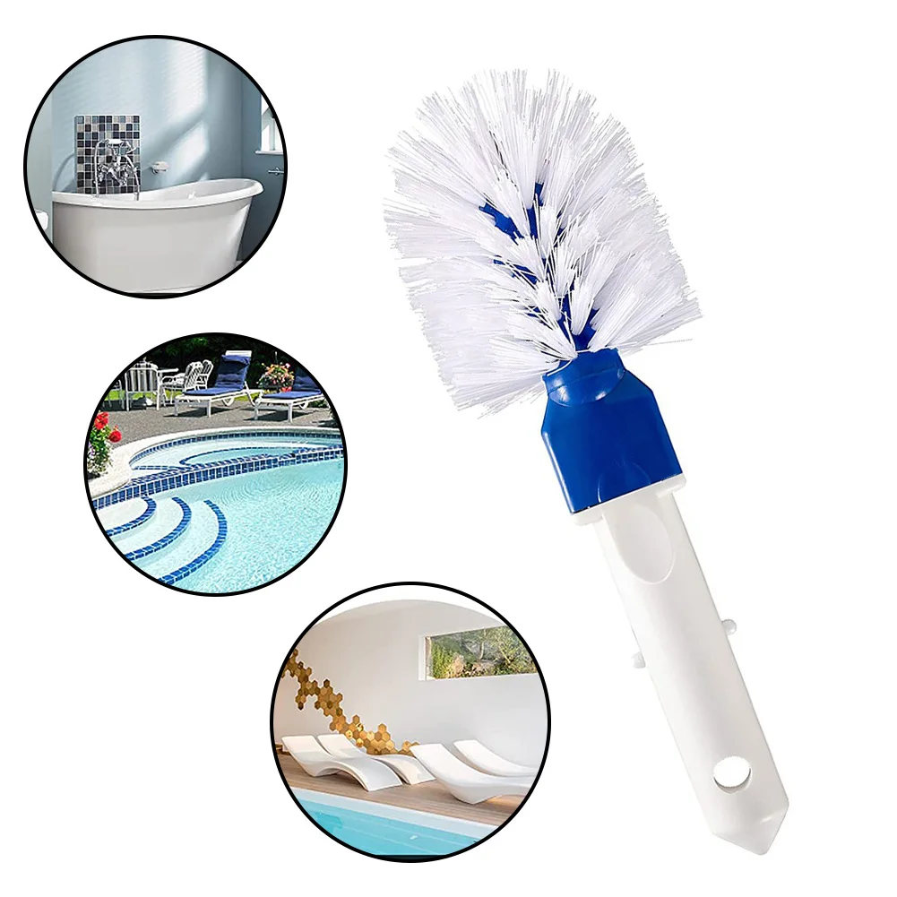 Pool Step Cleaning Corner Brush Round Brushes Plastic Material Swimming Pool White+blue Easy To Install Flexible Use