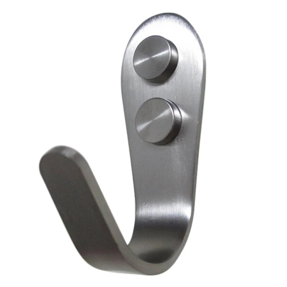 

1Pc Stainless Steel Door Hook Kitchen Cabinet Clothes Wall Hangers Organizer Holds House Storage Tools