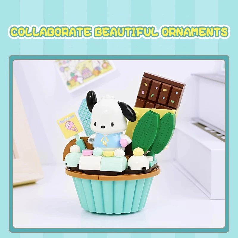 Qman Sanrio блоки строительные игрушки для детей вид на улицу тема романтические