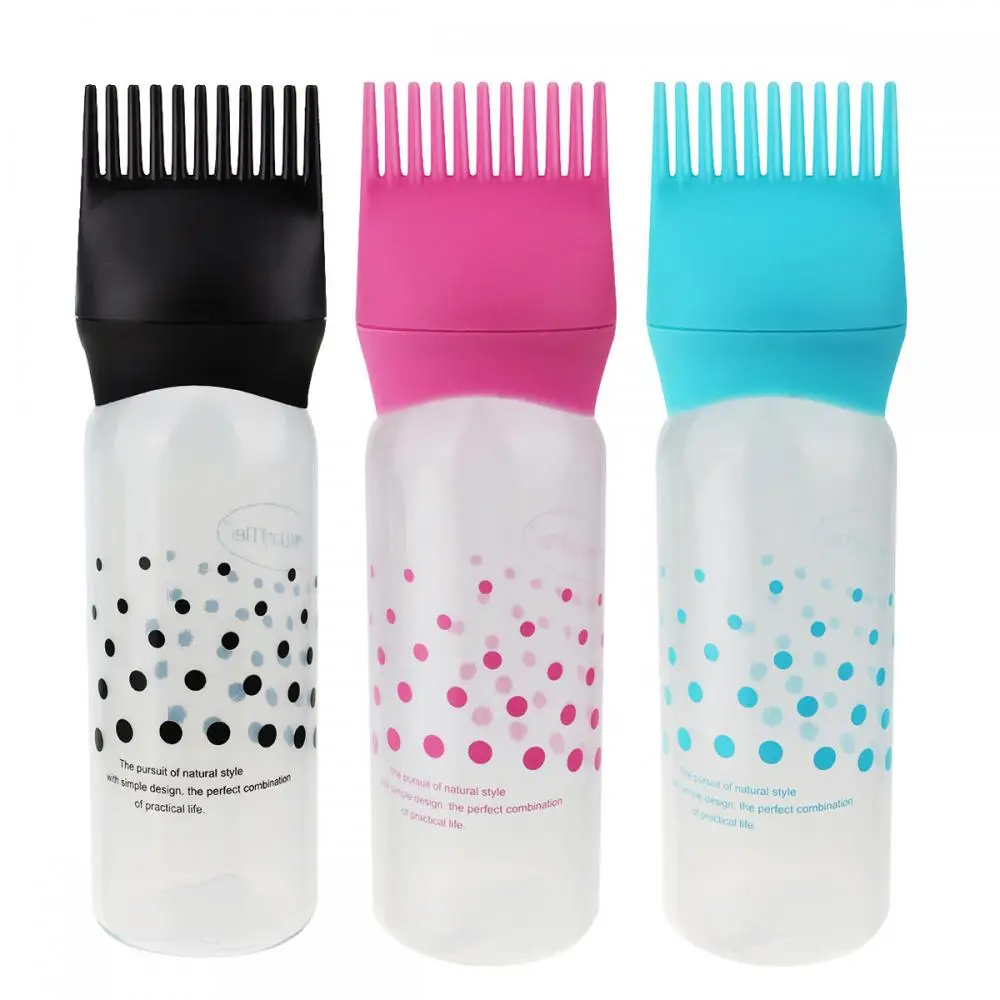 

170ml Plastic Hair Dye Shampoo Bottle Applicator Graduated Bottle Salon Hair Coloring Dyeing Dry-cleaning Bottles Styling Tool