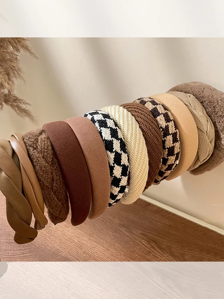 Black High Skull Top Hair Band Women 2024 New Autumn and Winter Headband Not Tight Binding High-Grade Face Wash Hairpin ...