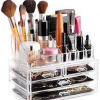 cosmetic storage organizer easily organize cosmetics jewelry accessories bathroom counter or dresser clear design storage box