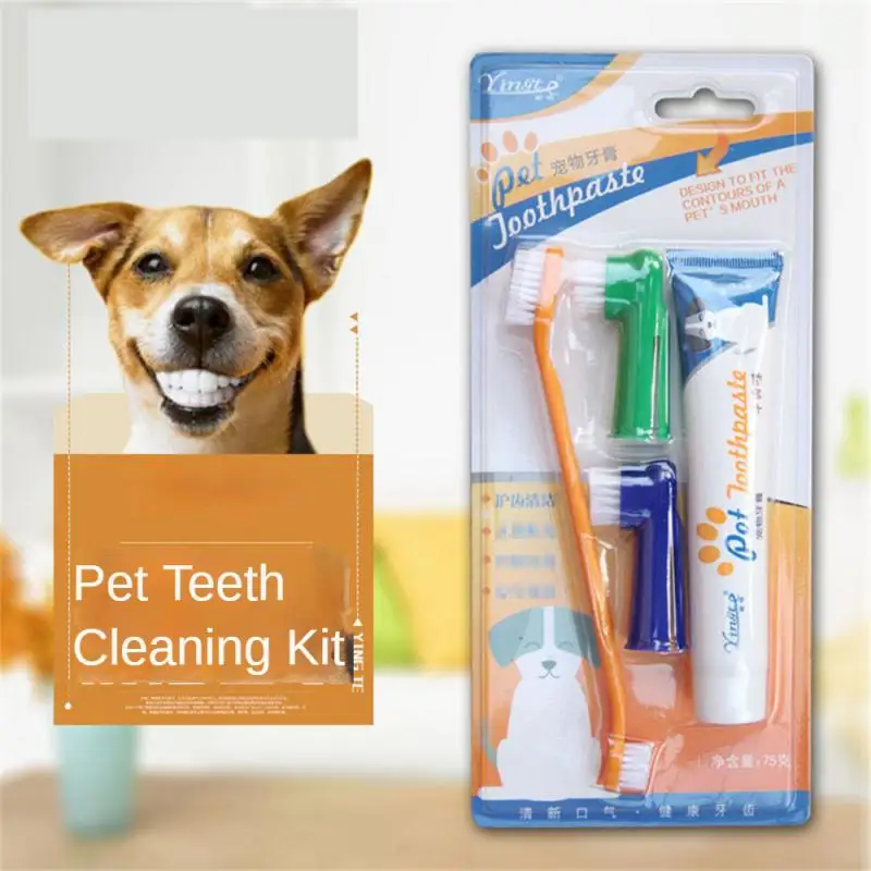 

Dog Toothpaste Set Pet Toothpaste Kit Swallowable Paste Mouth Cleaning Care Cleaning Oral Products Pet Supplies Dog Accessories