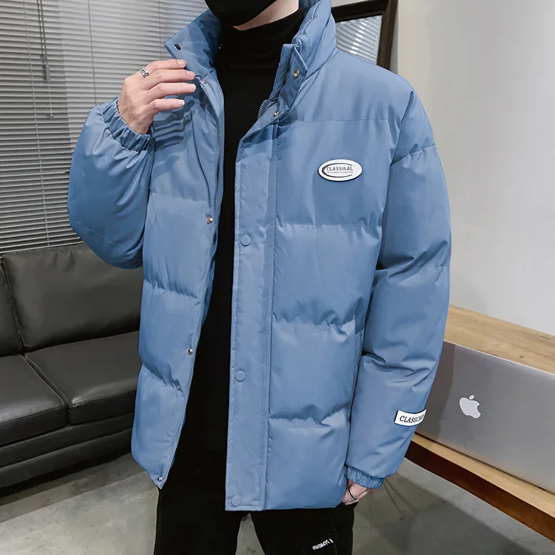 Хлопковое пальто в гонконгском стиле с воротником-стойкой для мужчин 2024 зимняя