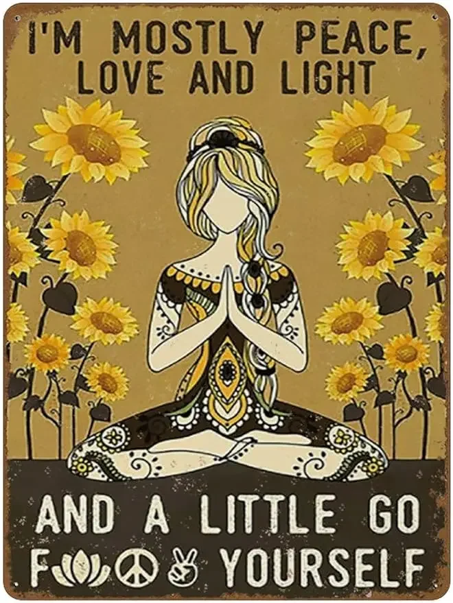 Металлический знак йоги для девочек винтажный стиль тема любви домашний декор