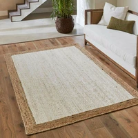 rug jute rectangle rugs reversible hand woven carpet floor living area jute rug