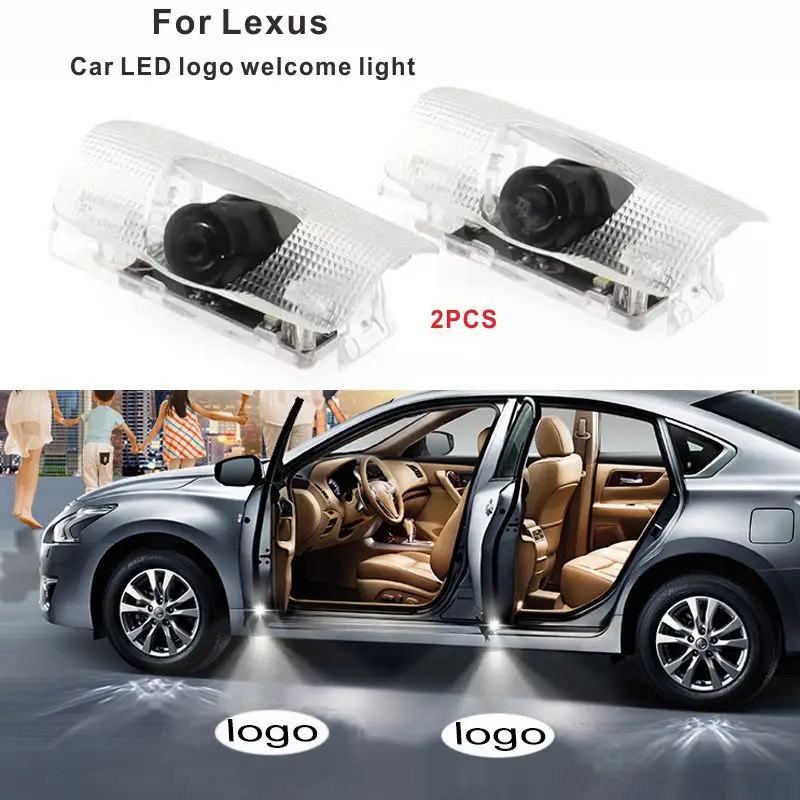 2pcs Led Car logo Door Welcome Light Logo Projector Shadow Lamp For Lexus RX RX350 GS350 450 HS IS IS300  LS LX NX570  ES ES300