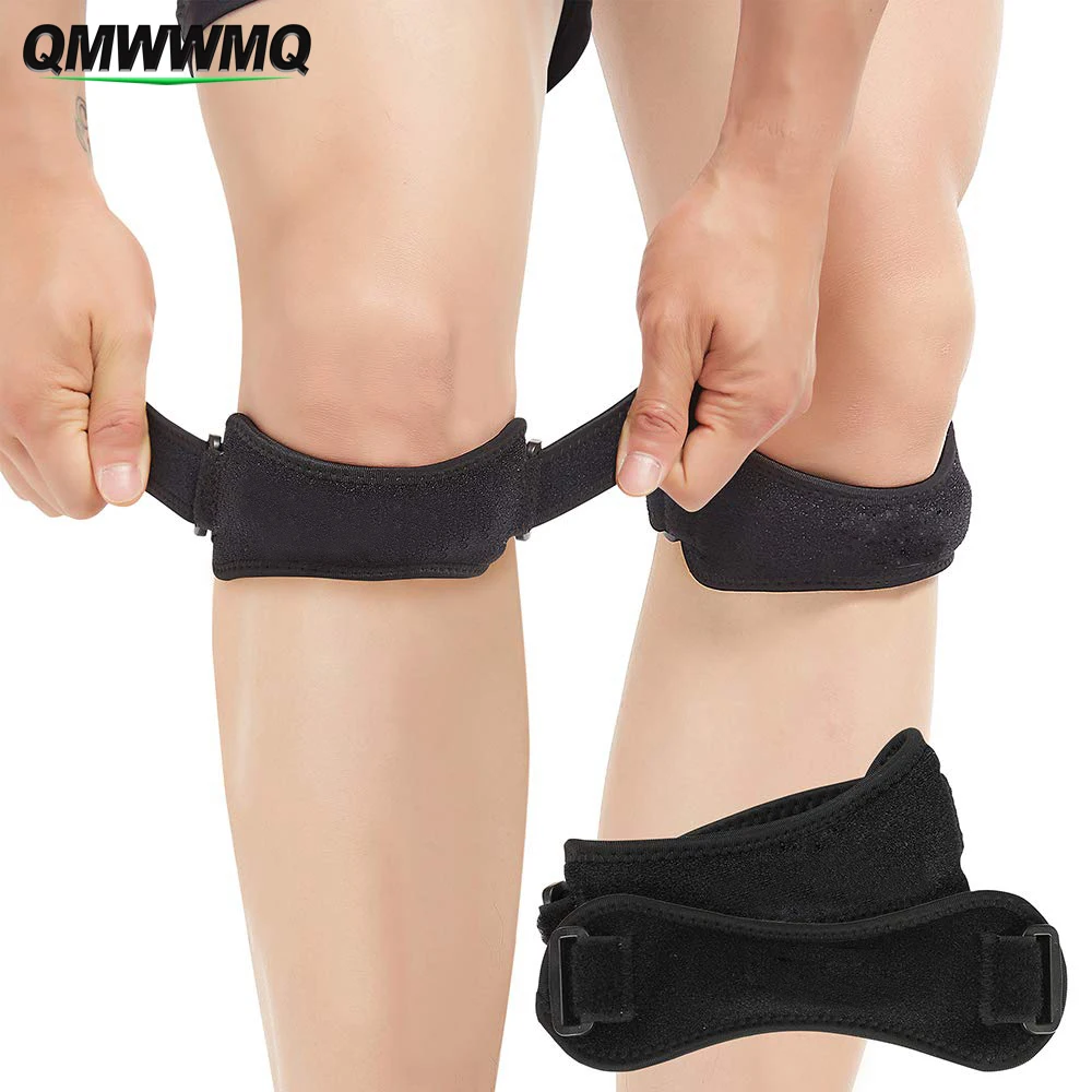 

QMWWMQ 1Pair Patella Knee Strap, Adjustable Knee Brace Patellar Tendon Stabilizer Support Band for Knee Pain Relief,Jumpers Knee
