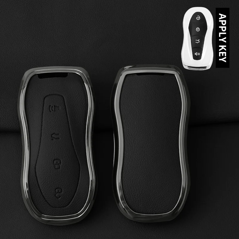 Металлический Кожаный Автомобильный Брелок, чехол для Geely Tugella 2020 Boyue Atlas Pro Gili Tugella, Защитный корпус, брелок, аксессуары