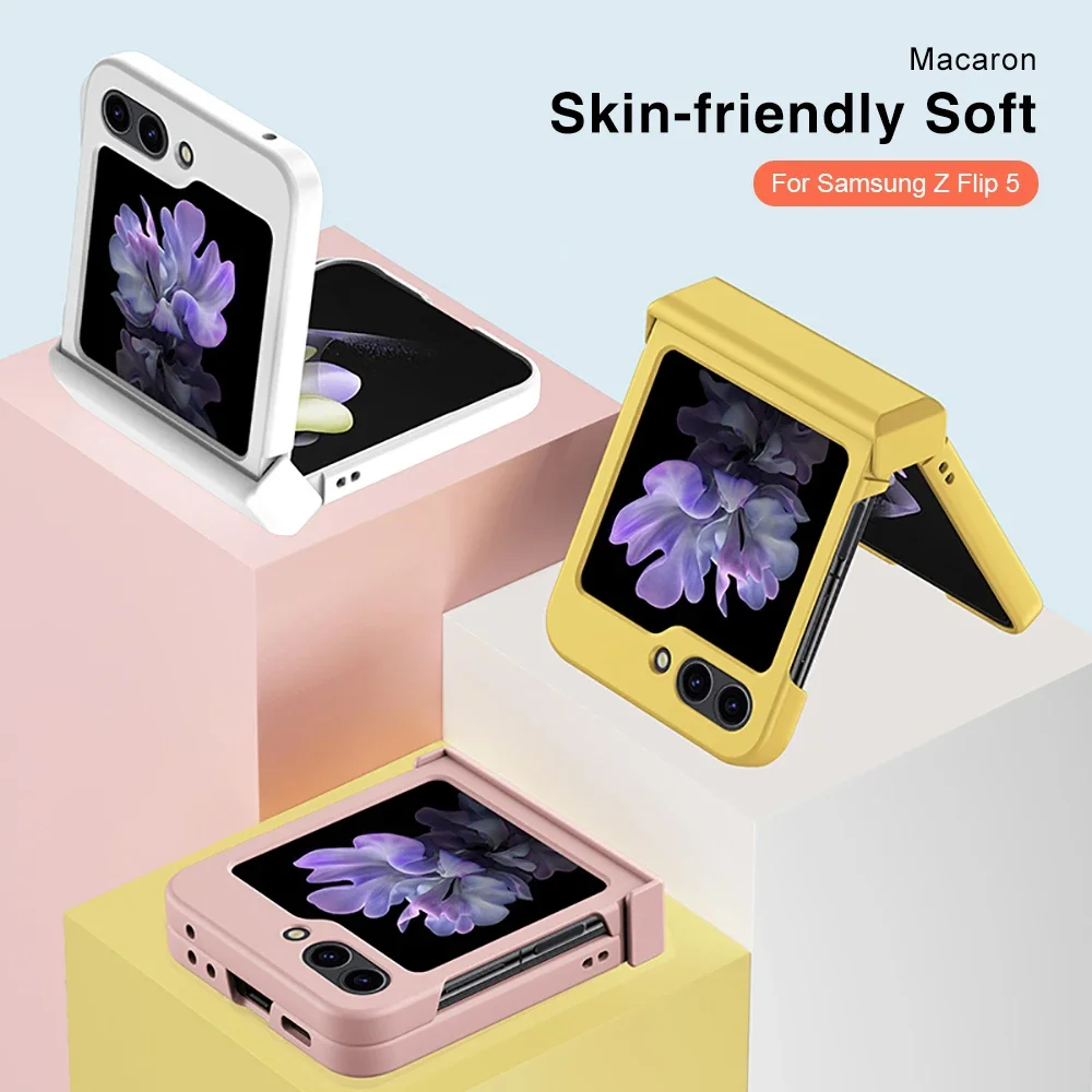 Яркий противоударный чехол с петлями на ощупь для Samsung Z Flip5 флип-чехол телефона