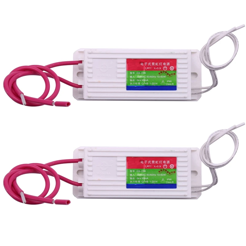 

JFBL Hot 2 Pc Hb-Co6 Neon Electronic Transformer Waterproof Neon Power Supply Rectifier 6Kv 60W 30Ma