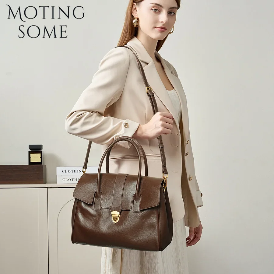Motingsome женская сумка в стиле ретро роскошный осенний портфель из воловьей кожи