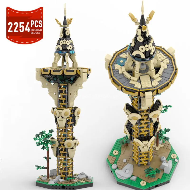 

Moc Zeldaed Sheikah Tower House Model Building Blocks Set Game Architecture MOC-139323 129936 Assemble Bricks Toy Children Gifts