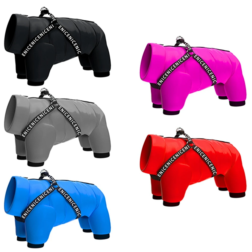 

Зимняя супертеплая Одежда для собак, куртка для домашних животных, пальто с упряжкой, водонепроницаемая одежда для щенков, толстовки для ма...