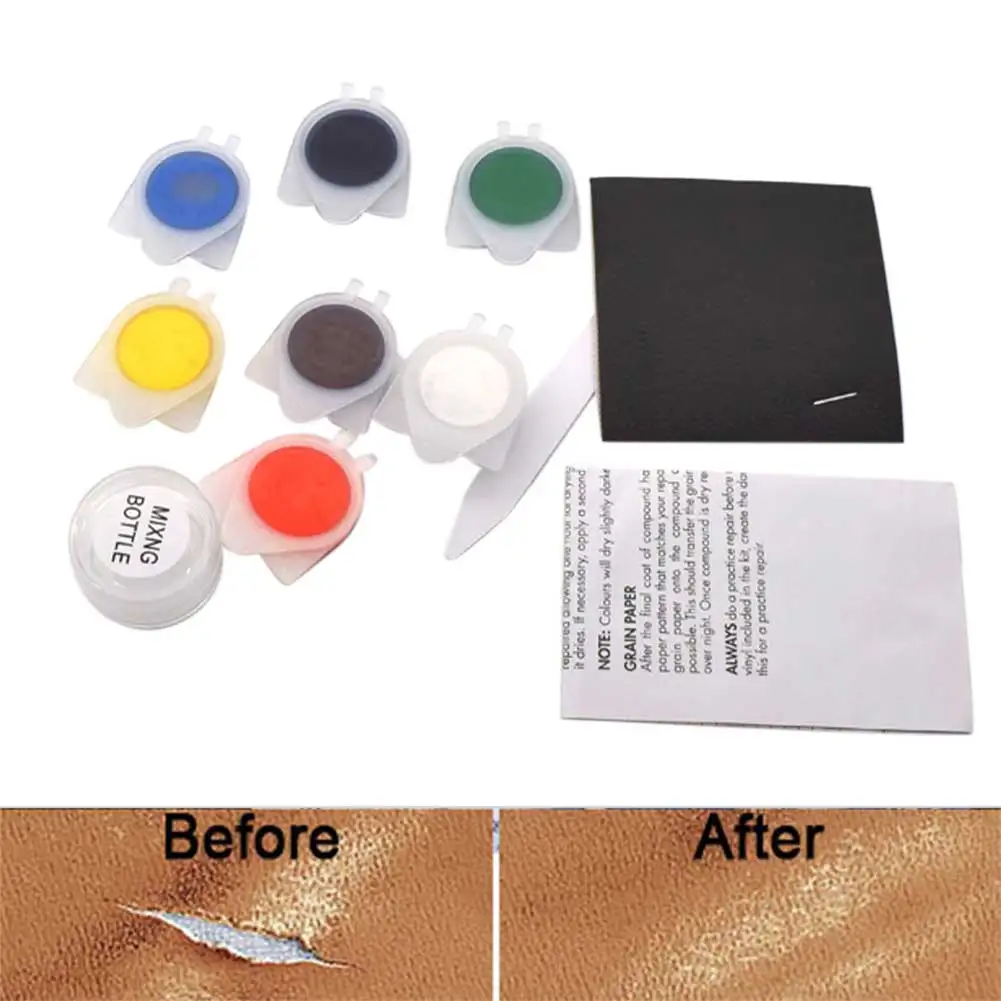 

Couch Car Seat Coats DIY Leather Vinyl Repair Kit Cuts Rips Cracks Universal Refurbish Sofa Scratch Touch Up Auto Accessories