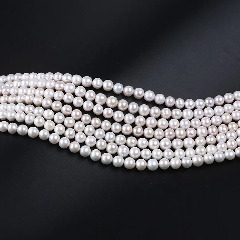 

Wholesale 10-11mm AA grade freshwater pearl strand natural white edison round loose pearls string for jewelry making