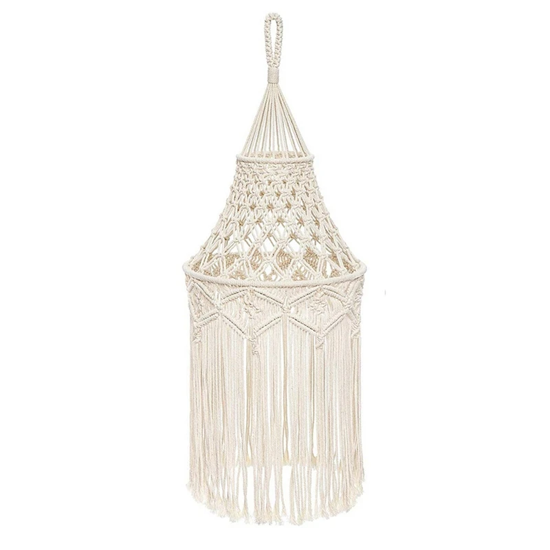 

Nordic Macrame Woven Tapestry Lampshade Ceiling Pendant Light Cover Fit For Home Bedroom Decorative