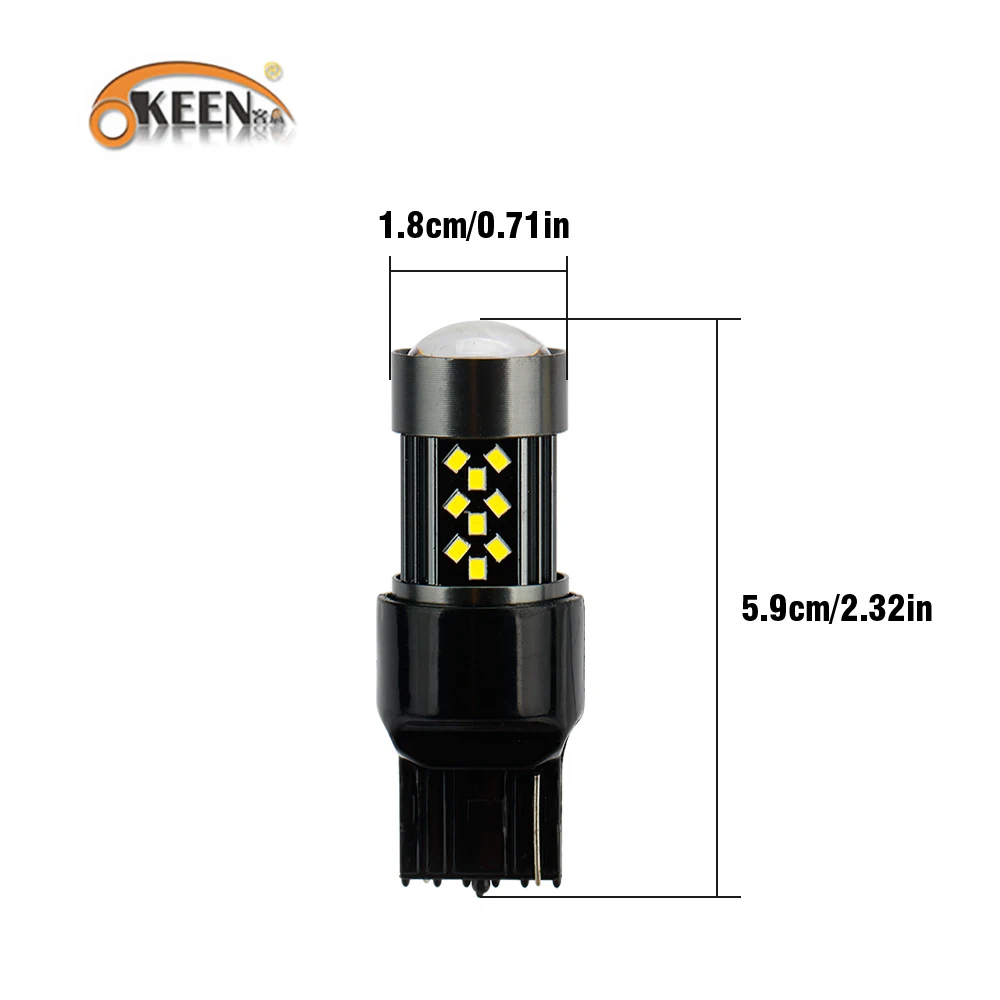 OKEEN 2PCS Car Signal Lamp T20 7440 Led Canbus Bulbs 42SMD 2016 Chips Interior Reading Light Wedge Side Lamps 12V - купить по