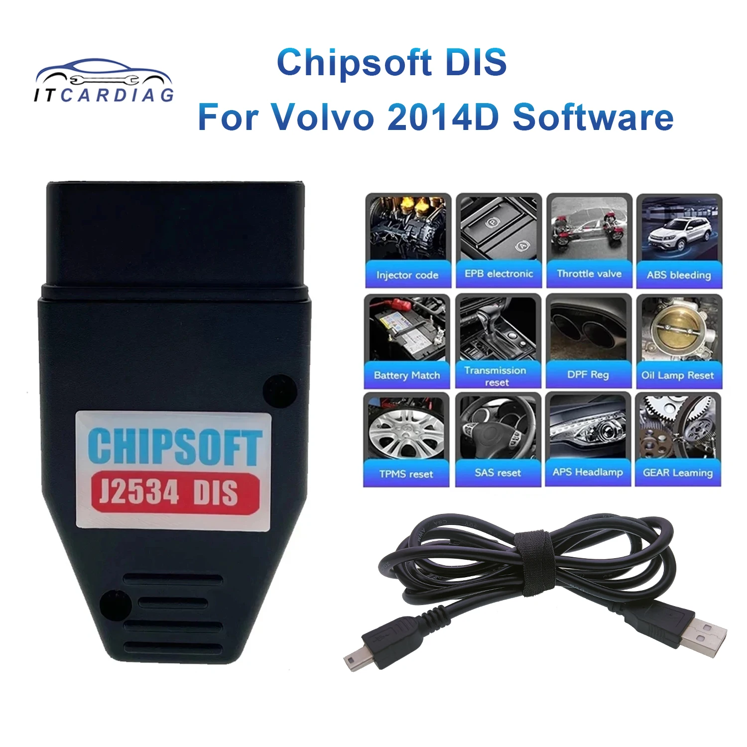 Чип-адаптер J2534 Vida DIS KLine CAN BUS для Volvo 2014D Dice Full System USB OBD2 сканер Active Test Автомобильные диагностические инструменты