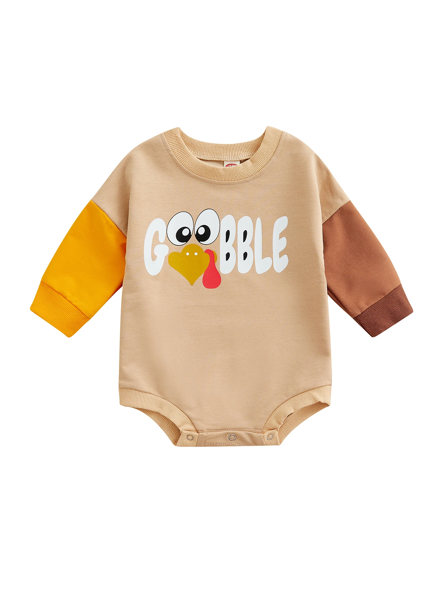 

My First Thanksgiving Baby Girl Boy Outfit Long Sleeve Letter Turkey Print Romper Sweatshirt Fall Winter Bodysuit
