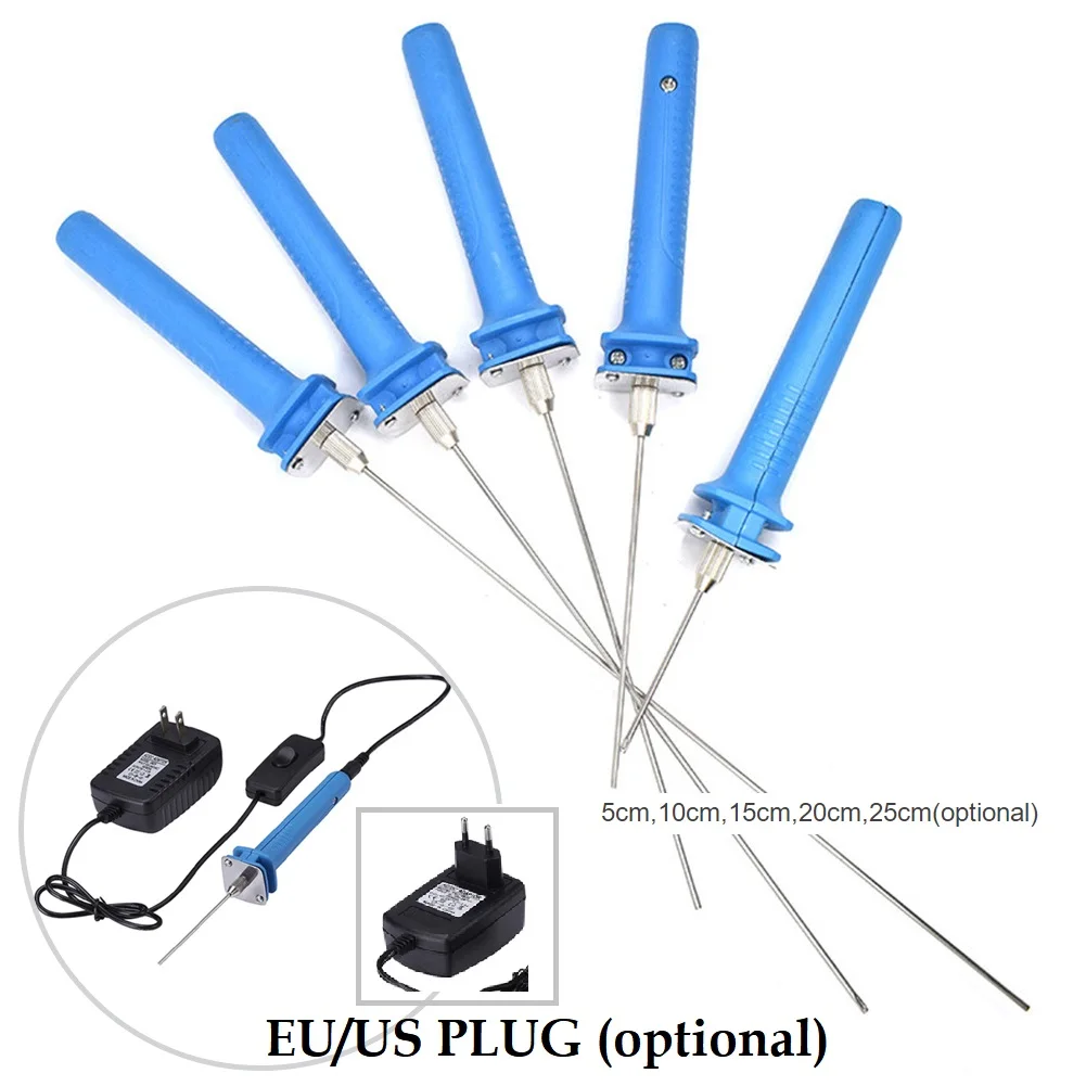 

With Power Supply Foam Cutter Pen Blue Plastic Handle Stainless Steel Heater Tube 1pcs 2mm Diameter 5cm-25cm Size