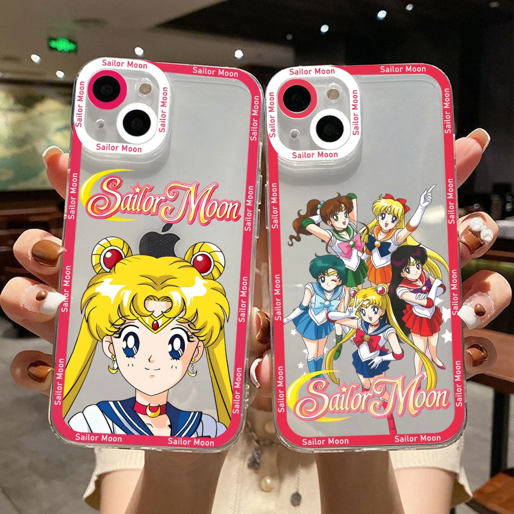 

Anime Sailors Moons Phone Case For Xiaomi Redmi Note 12C 11 10 Pro Plus 10C 9A 9C 9T K30 K40 K50 K60 4G 5G Transparent Capa Girl