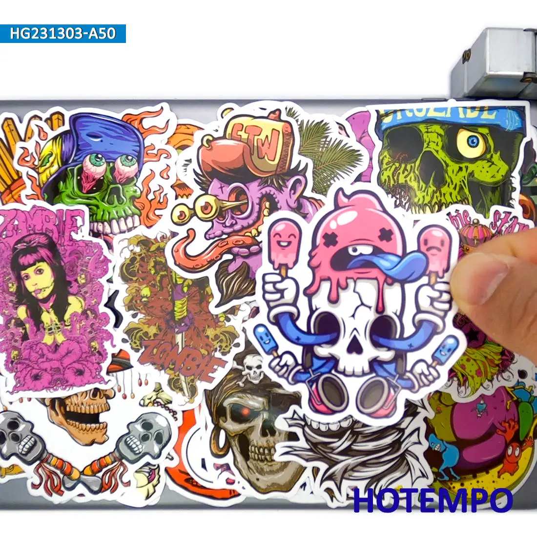 

20/30/50PCS Funny Zombie Stickers Devil Monster Skeleton Comic Style Decals for Car Motorcycle Laptop Luggage Waterproof Sticker